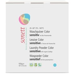 Стиральный порошок для цветных тканей Sensitive для чувствительной кожи 10 кг Sonett