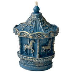 Свеча из воска "Карусель" в голубом цвете