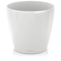 Кашпо (пластик) Lechuza Classico (white high gloss) without plug, D28xH26см