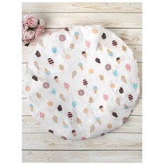 Amarobaby Простыня на резинке круглая Эскимо 75 х 75 х 12 см белый