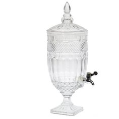 Кувшин с краном. Lenardi. Форма "Самовар", рисунок "Камея (прозрачный)". 4,5 л. Подарочная упаковка.