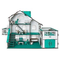 ЭlenToys кукольный домик с террасой, зелeный