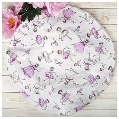 Amarobaby Простыня круглая на резинке Балерины 75 х 75 х 12 см белый/розовый