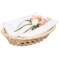 Набор салфеток в корзине Santalino Ассоль, 2 штуки, 40х40 см, белый, 100% х/б, кружево (850-840-82)