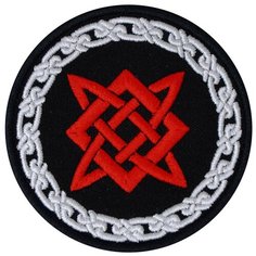 Нашивка (шеврон, патч) на липучке, Стежкофф, "Звезда Руси", 8,5 см, 1 штука