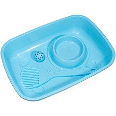 Набор для котят WELCOME лоток, совок, миска, мяч пластик, синий Georplast