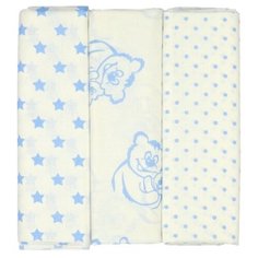 Многоразовая пеленка Forest kids поплин 130х95, мишки/голубой, 3 шт.