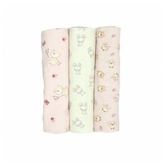 Многоразовая пеленка Forest kids фланель 3203 90х90 см, для девочки, 3 шт.