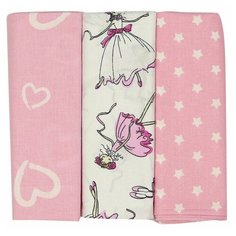 Многоразовая пеленка Forest kids поплин 130х95, балерины/розовый, 3 шт.