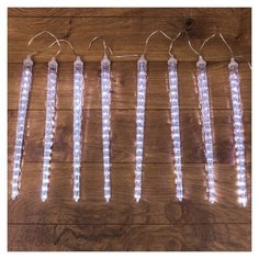 Светодиодная гирлянда "Сосульки" NEON-NIGHT белого свечения, 8 шт х 42 см