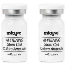 Stayve Whitening Steam Cell Culture 2 Ampoule Отбеливающая сыворотка для лица с растительными стволовыми клетками / под / для мезороллера и дермапен / восстанавливающий осветляющий уход / 2 ампулы х 8 мл