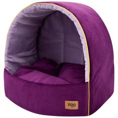 Домик для кошек Zooexpress Ампир, эстрада-трансформер, мебельная ткань, лиловый-баклажан, 35х31х31 см