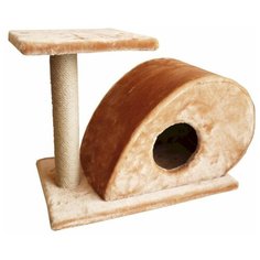 Игровой комлекс для кошек Zooexpress Мышка, когтеточка с полкой, однотонный, 68х38х50 см