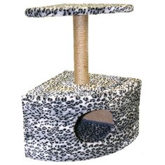 Игровой комлекс для кошек Zooexpress, угловой с полкой, с рисунком, 43х43х72 см
