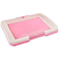 Лоток V.I.Pet, для собак малый под пеленку, 48х35х6 см, розовый Zoo One