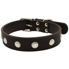 Ошейник ZOOEXPRESS двухслойный, 26 мм, пукля, длина до 50 см, коричневый