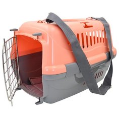 Переноска Zooexpress Турне, с металлической дверцей, (коврик и ремень), 48х32х32 см