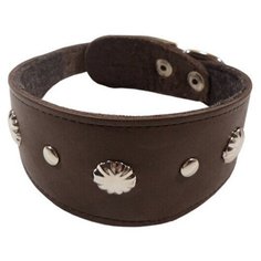 Ошейник ZOOEXPRESS однослойный, Камбала, длина до 30 см, фетр коричневый