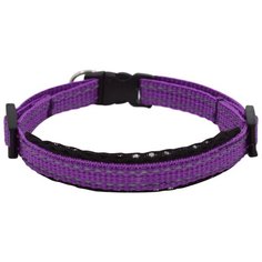 Ошейник ZOOEXPRESS FRESH LINE 30 мм, капрон и сетка, светоотражающая нить, фастекс, длина 40-55 см, сиреневый