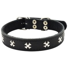 Ошейник ZOOEXPRESS однослойный, 26 мм, фетр пукля, длина до 50 см, черный