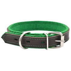 Ошейник ZOOEXPRESS SUOMI LINE однослойный, 30 мм, длина 45-58 см, коричневый и зеленый фетр
