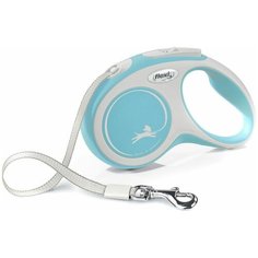Поводок-рулетка Flexi New Comfort XS Tape 3м до 12кг ремень, светло-голубой