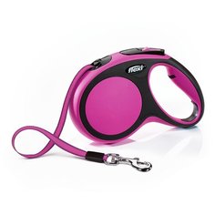 Flexi New Comfort XS Tape 3м до 12кг поводок-рулетка ремень, розовый