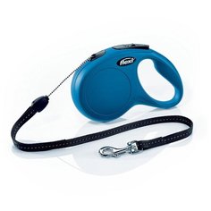 Flexi New Classic XS 3м до 8кг поводок-рулетка трос, синий