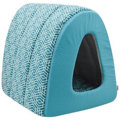 Домик для кошек Zooexpress Геометрия, туннель, бязь, морская волна, 42х50х35 см
