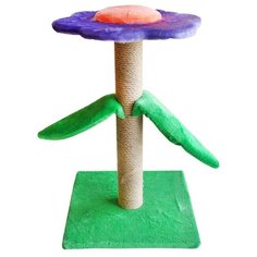 Когтеточка Zooexpress Цветок, джут, 35х35х54 см