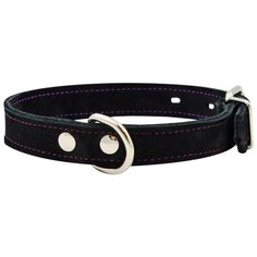 Ошейник ZOOEXPRESS COLOR LINE двухслойный, 10 мм, нубук, длина 19-25 см, черный