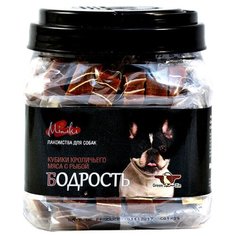 Кубики мяса кролика с суримми для собак, для мини пород, Green Qzin, миники бодрость, 630 гр, 30 пак, в индивидуальной упаковке