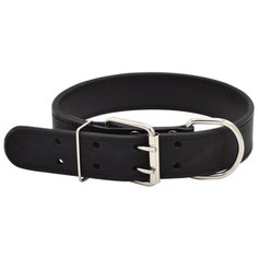 Ошейник ZOOEXPRESS двухслойный, 35 мм, кольцо перед пряжкой, длина до 60 см, черный