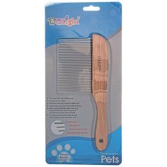 Расческа DeLIGHT длиннозубая 6,5 см на дерев. основании