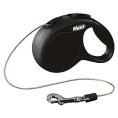 Flexi NEW CAT 3м до 8кг поводок-рулетка трос, чёрный