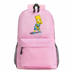 Рюкзак Барт Симпсон (The Simpsons) розовый №5 Noname