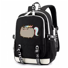 Рюкзак Пушин-Единорог черный с USB-портом №3 Noname