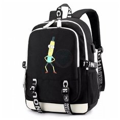 Рюкзак Рик и Морти черный с USB-портом №7 Noname