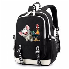 Рюкзак Пуа и Хей-Хей черный с USB-портом №3 Noname