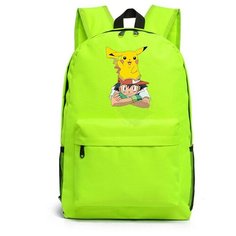 Рюкзак Пикачу в очках (Pokemon) зеленый №7 Noname