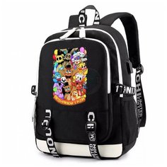 Рюкзак персонажи фнаф (Five Nights at Freddys) черный с USB-портом №4 Noname
