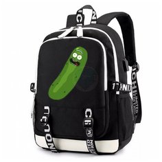 Рюкзак Огурчик Рик черный с USB-портом №5 Noname