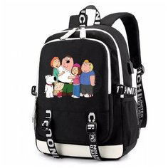 Рюкзак Гриффины (Family Guy) черный с USB-портом №1 Noname