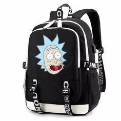 Рюкзак Рик Санчес черный с USB-портом №8 Noname