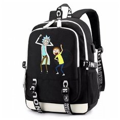 Рюкзак Рик и Морти черный с USB- портом №3 Noname