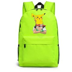 Рюкзак Эш и Пикачу (Pokemon) зеленый №8 Noname