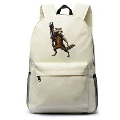 Рюкзак Енот Ракета белый №5 Noname