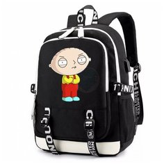 Рюкзак Стьюи Гриффин (Family Guy) черный с USB-портом №4 Noname