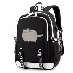 Рюкзак Кот Пушин черный с USB-портом №4 Noname