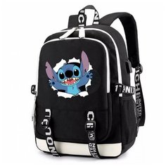 Рюкзак Стич черный с USB-портом №1 Noname